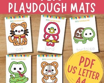 Pet Play Dough Mats: Preschool Learning Activity (Digital Download)