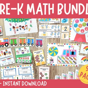 Pre-k Math Bundle, Prek Learning Binder, Preschool Math Centers, Learning Activities, Busy Book Printable, Busy Binder, Preschool Curriculum