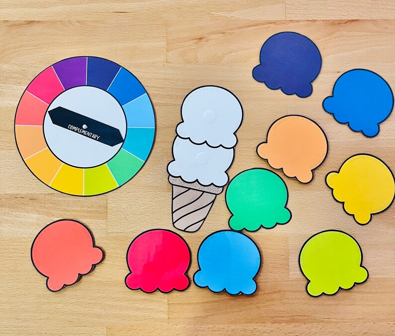 Build an Ice Cream Game Color Wheel for Kids Color Theory Etsy Canada