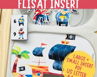 Juego de simulación de barco pirata para contar, para preescolares (descarga digital)