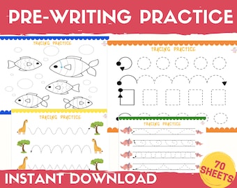 Übungsblätter zur Nachverfolgung: Vorschule Handschrift, Feinmotorik (Digitaler Download)