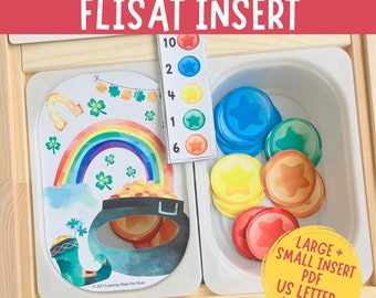 St Patrick Sort by color, Flisat Insert, Trofast Insert, Flisat Printable, Preschool Pretend Play, Toddler Dramatic Play, for Sensory Table