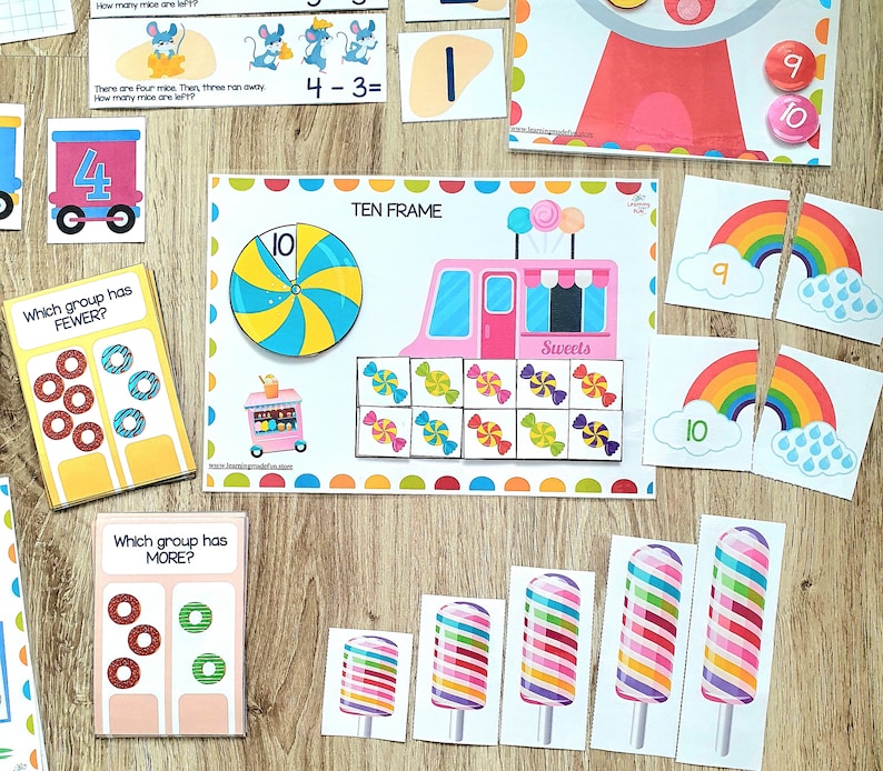 Pre-k Math Learning Bundle: 90 Pages, Preschool Curriculum (PDF ...