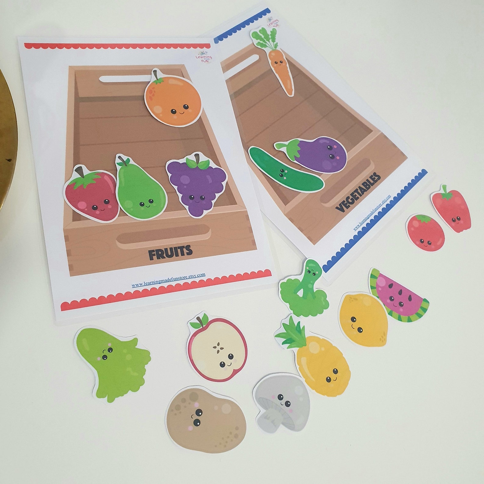Fruits & Vegetables Sorting Game: Preschool Printable Activity (digital ...