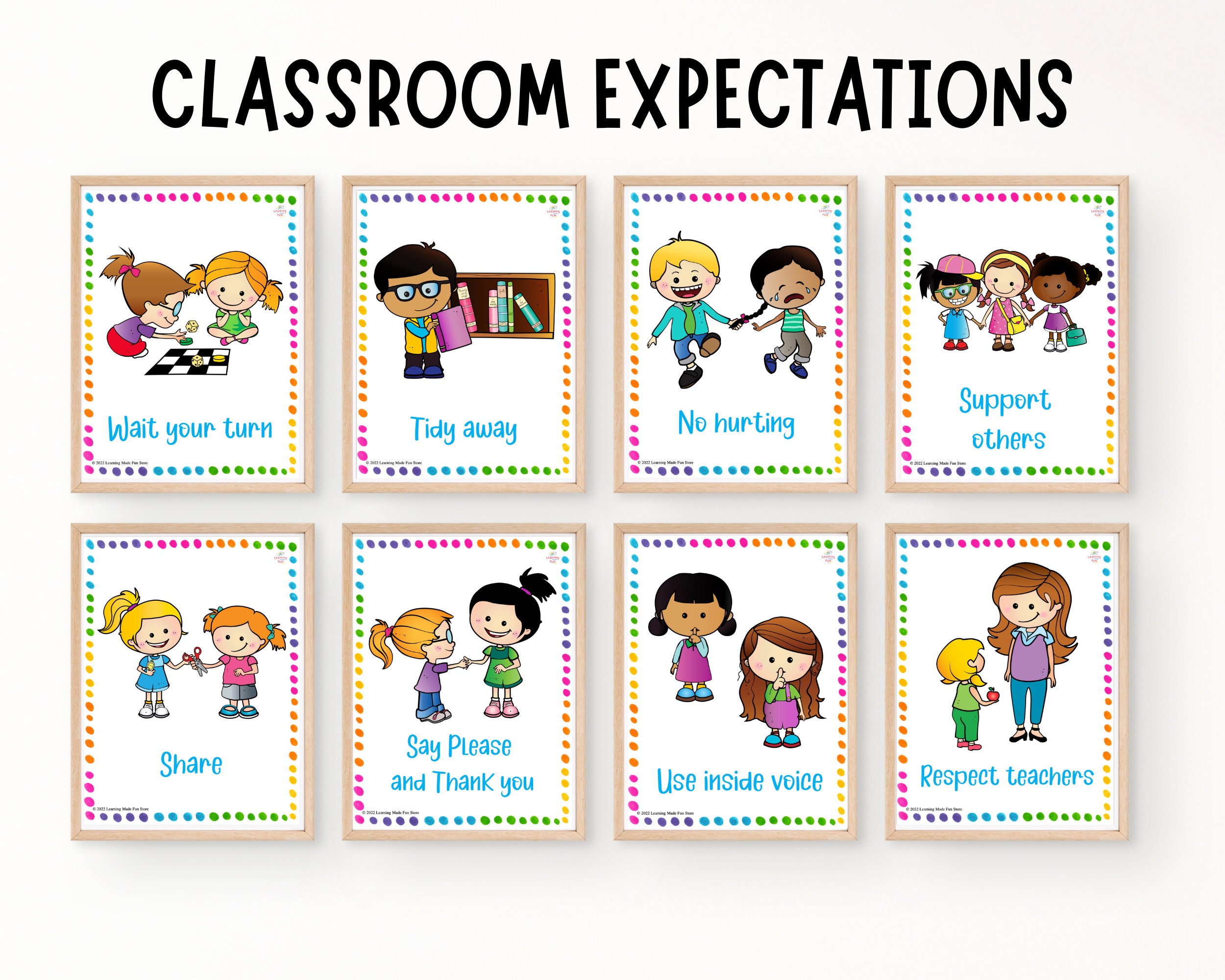 Classroom rules posters class expectations bulletin board etsy australia