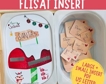 Christmas Sort by size, Printable Flisat Insert, Trofast Insert, Preschool Pretend Dramatic Play, fo Toddler Sensory Table, Santa's Letters