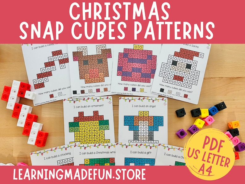 Christmas Snap Cubes Mats: Preschool Math Game (digital Download) - Etsy
