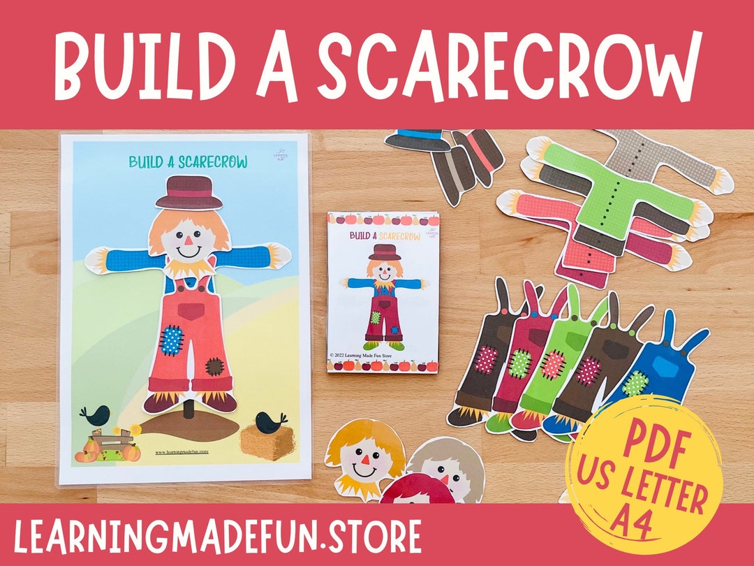 Build a Scarecrow Game: Autumn Toddler Activity, Busy Book (PDF) - Etsy
