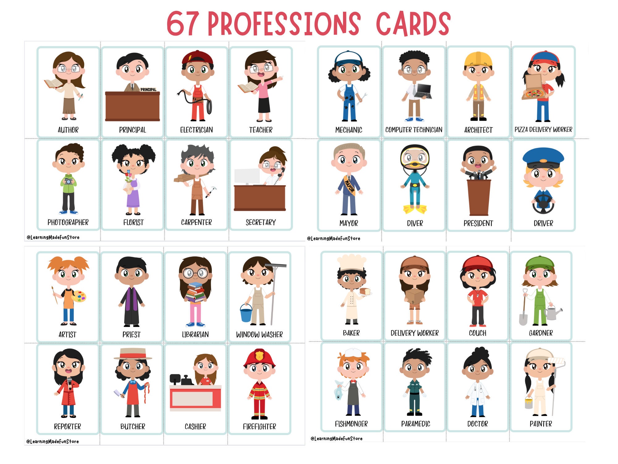 professions-flash-cards-community-workers-cards-preschool-flashcards-community-helpers-learning-activities-printable-cards-montessori-etsy