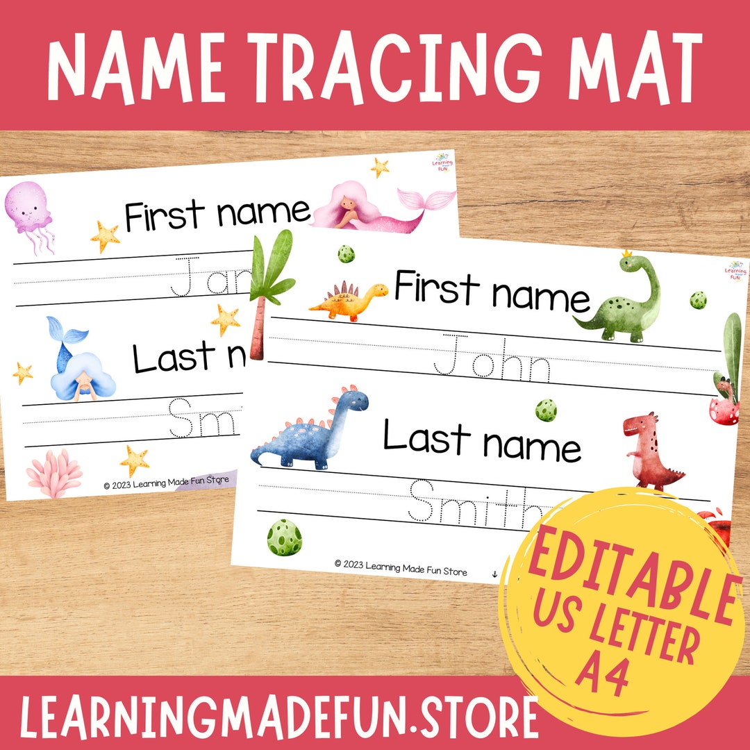 EDITABLE Name Tracing Sheet I Can Trace My Name First Name Worksheet