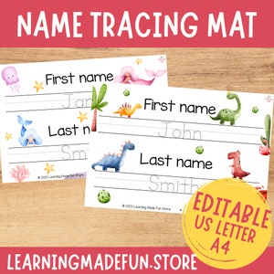 Editable Name Tracing Worksheet: Personalized Learning (PDF)