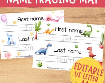 Editable Name Tracing Worksheet: Personalized Learning (PDF)