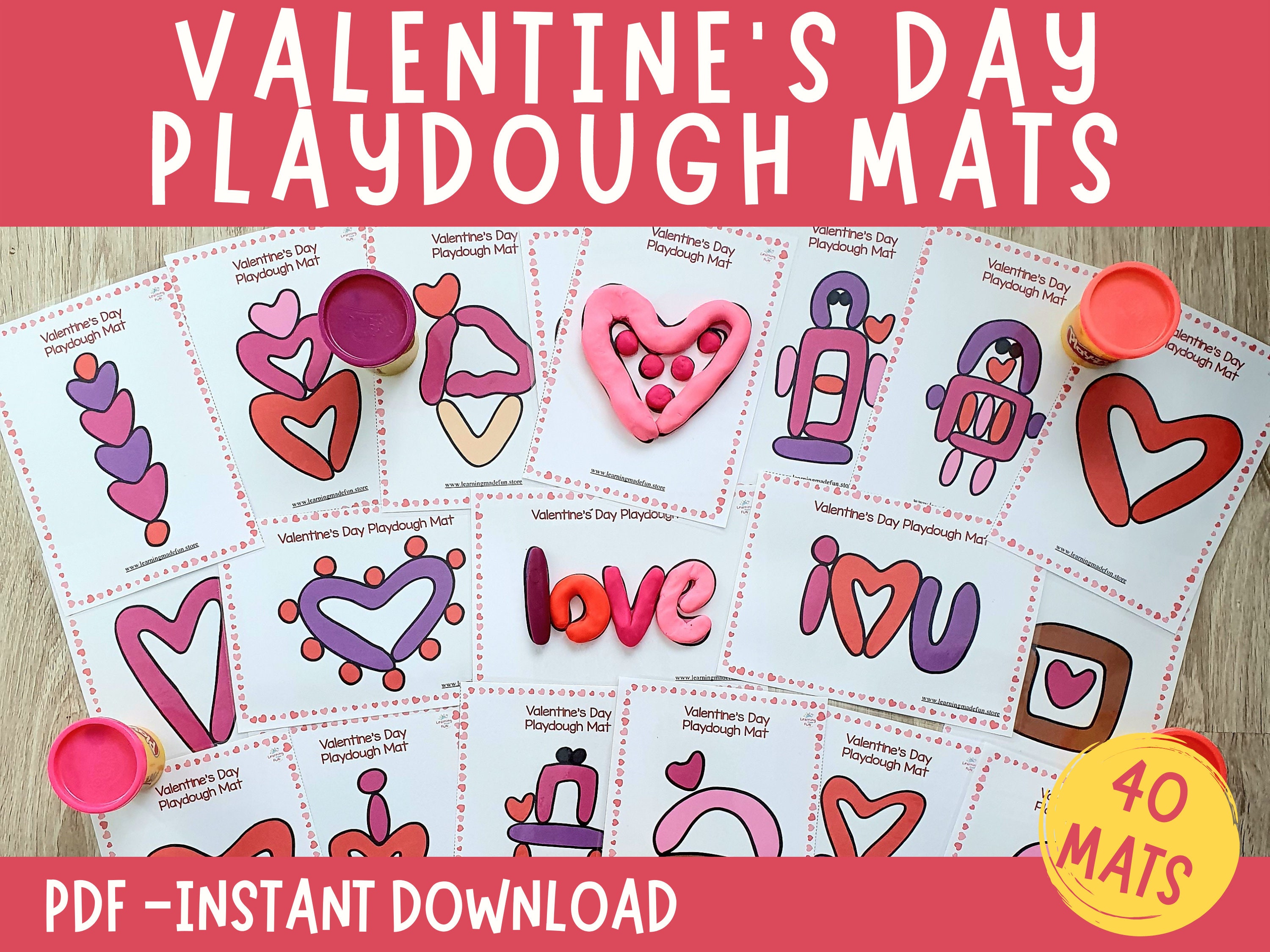 Printable Mini Valentine Playdough Mats Printable Valentines Ireland