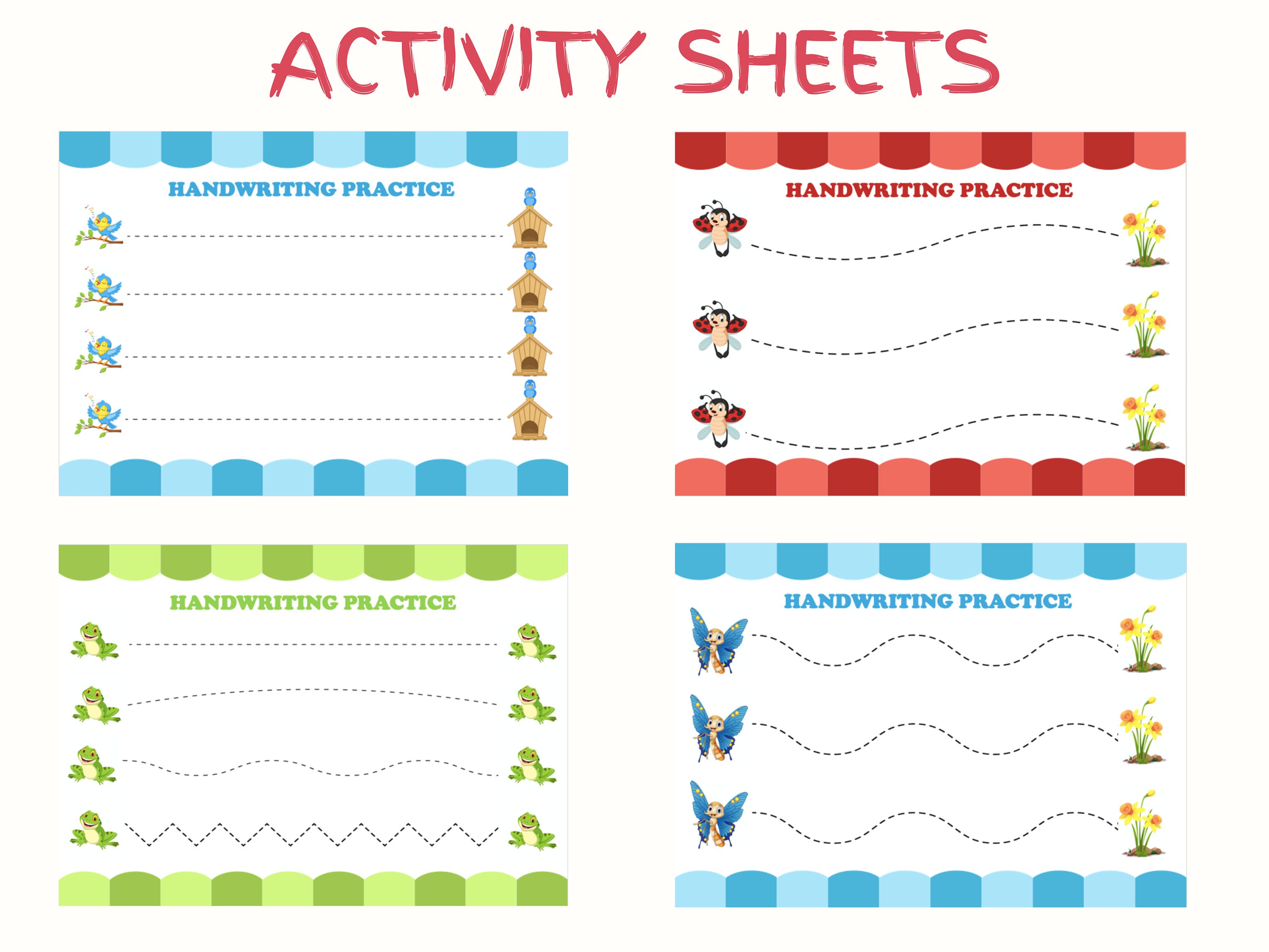 tracing practice tracing worksheets preschool worksheets etsy