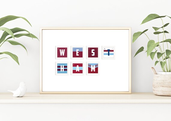 West Ham Print West Ham Gift Classic Football Shirts As 3d Etsy