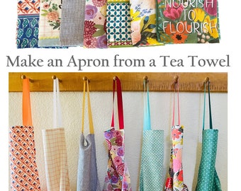 Easy Sewing Pattern - Tea Towel Apron Sewing Pattern - Tea Towel Pattern - By Deborah O'Leary