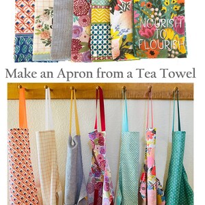 Easy Sewing Pattern - Tea Towel Apron Sewing Pattern - Tea Towel Pattern - By Deborah O'Leary