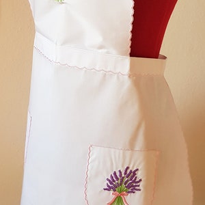 Kitchen apron, waiter apron, white apron, embroidered apron, kitchen stocking image 9
