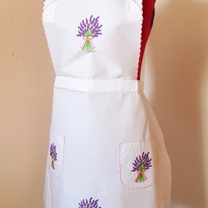 Kitchen apron, waiter apron, white apron, embroidered apron, kitchen stocking image 8
