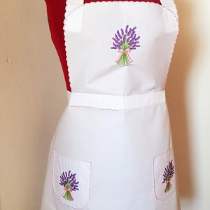 Kitchen apron, waiter apron, white apron, embroidered apron, kitchen stocking image 10