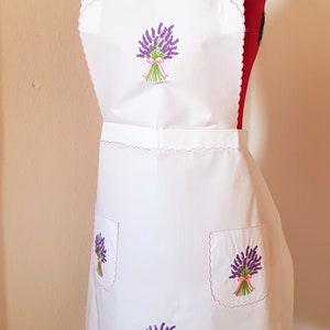 Kitchen apron, waiter apron, white apron, embroidered apron, kitchen stocking image 1