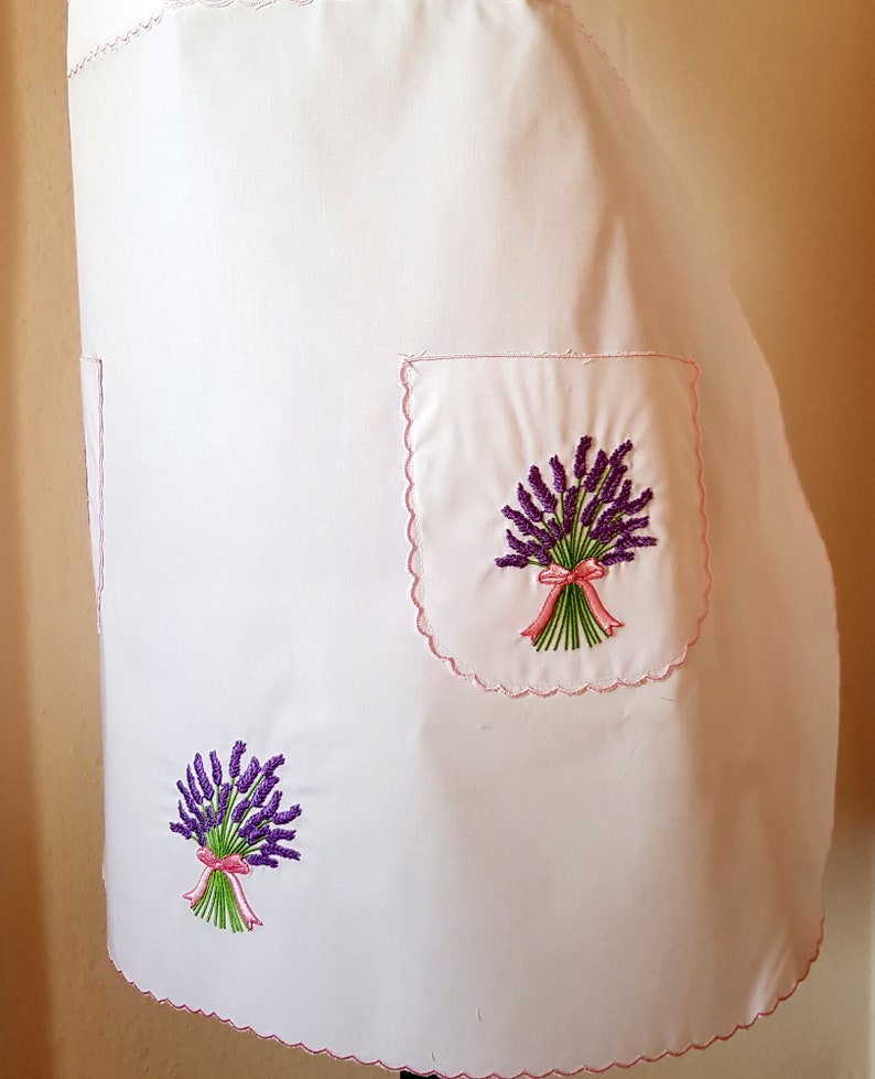 Kitchen apron, waiter apron, white apron, embroidered apron, kitchen stocking image 6