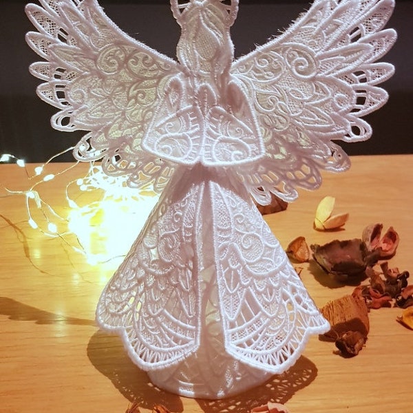 3D Christmas decoration, Christmas angel, embroidered angel