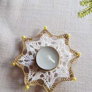 Tealight napkin, candle napkin, Christmas decorations, crochet napkins