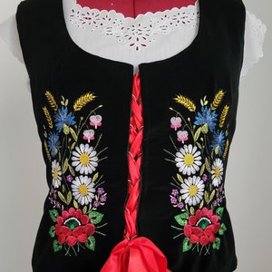 Velvet embroidered vest, folk embroidered vest, folk vest, velvet vest