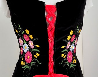 Embroidered vest, folk vest, folk vest, velvet vest