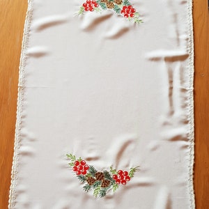 Napkin for Christmas, tablecloth embroidered for Christmas