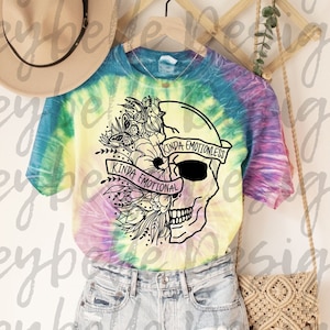 Half Skull Half Floral Kinda Emotional Kinda Emotionless SVG PNG Design