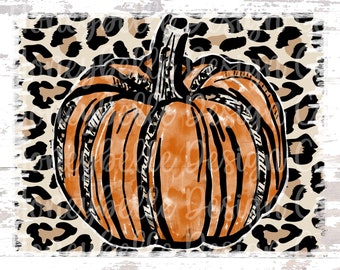 Conception de sublimation de citrouille | Impression de guépard | Aquarelle | Dessiné à la main | Affligé