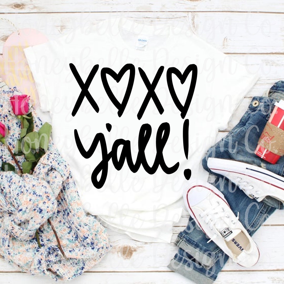 XOXO Y'ALL Svg Png | Hearts Svg Png | Valentine's Day Svg Png | Cut ...