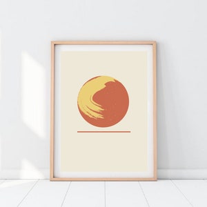 Rising Sun Mid Century Modern |  Minimalist Print | Hipster Print | Modern Art Print | Cubism Print