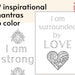 9 Printable Affirmations, Mantras Pages to Color, Growth, Inspiration ...