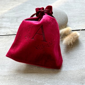 laser engraved velvet bag monogram gift packaging