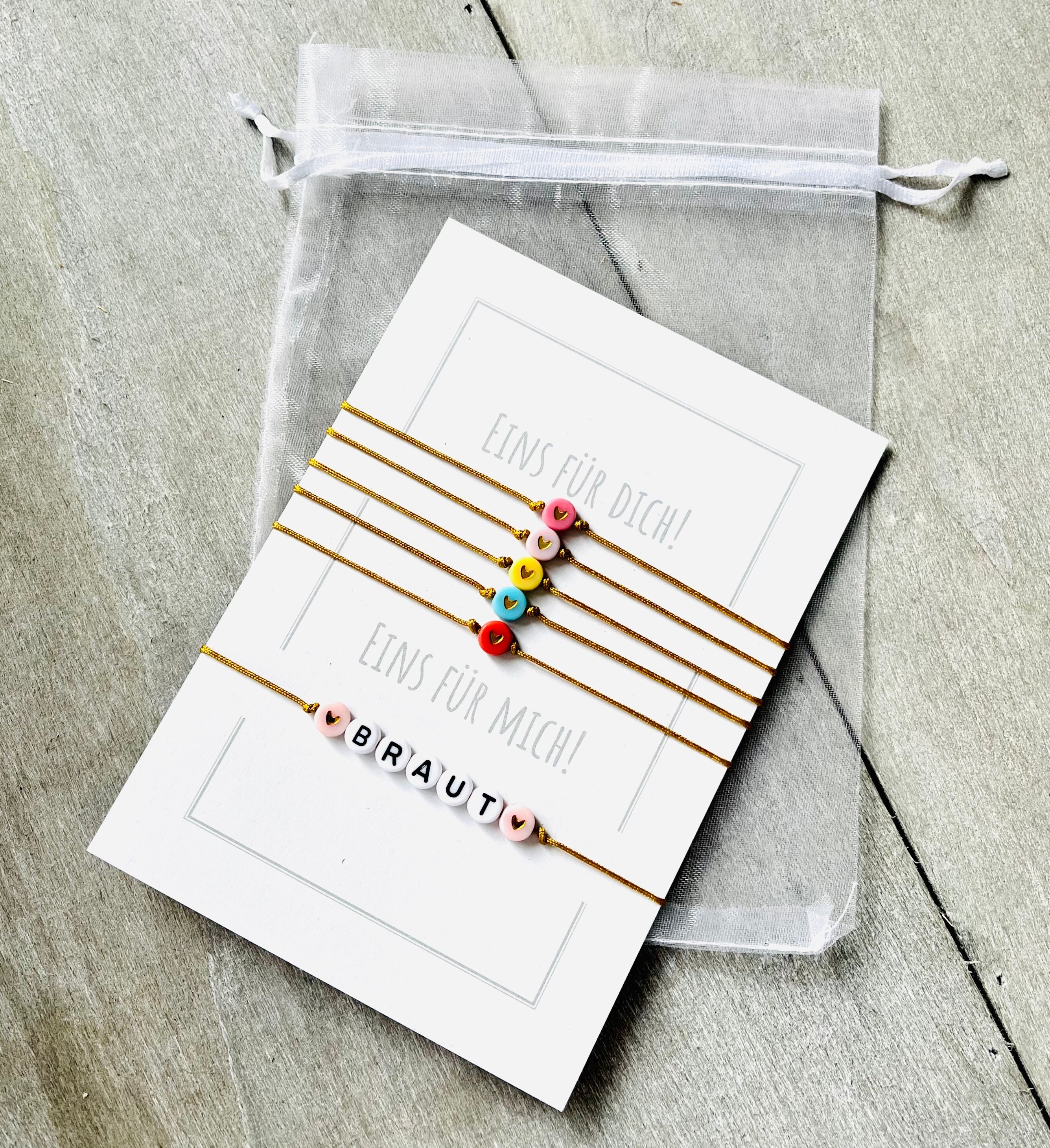 Set Braccialetti Per Addio Al Nubilato: 1 Bracciale 'Bride' Bianco + 10 Fosforescenti Per Le Damigelle