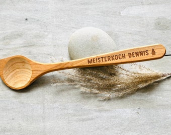 Wooden spoon personalized name master chef