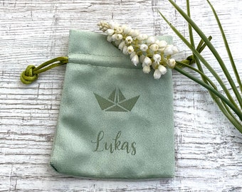 laser engraved velvet bag name gift packaging boat