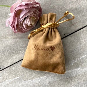 laser engraved velvet bag mom heart gift packaging