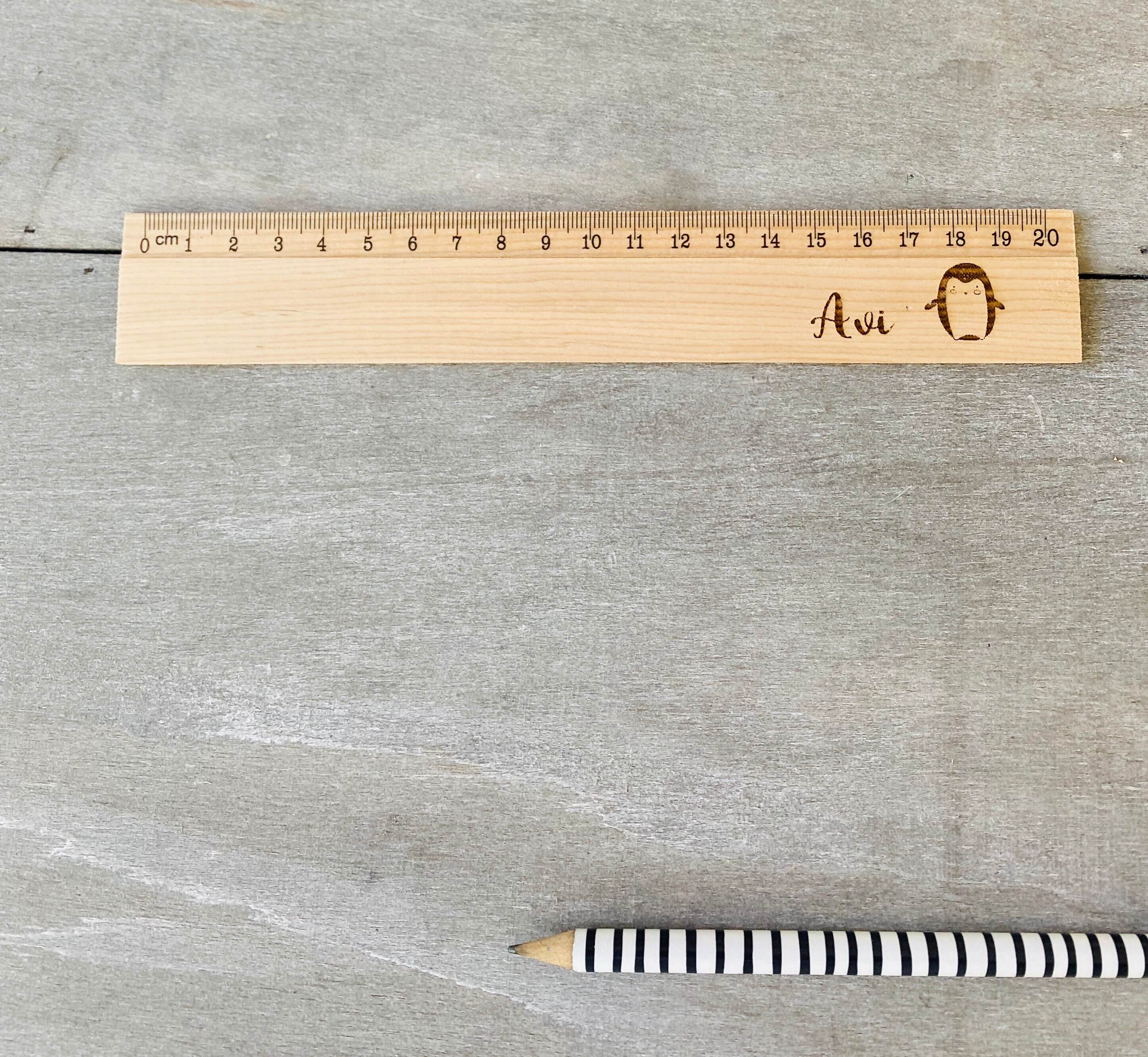 Wooden Ruler Engraved Personalized Penguin - Etsy
