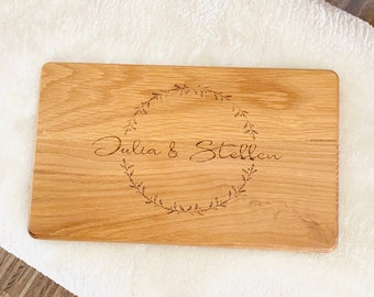 Oak cutting board two names and tendrils