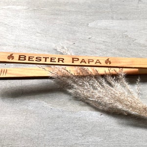 Grill tongs wooden tongs personalized Best Dad