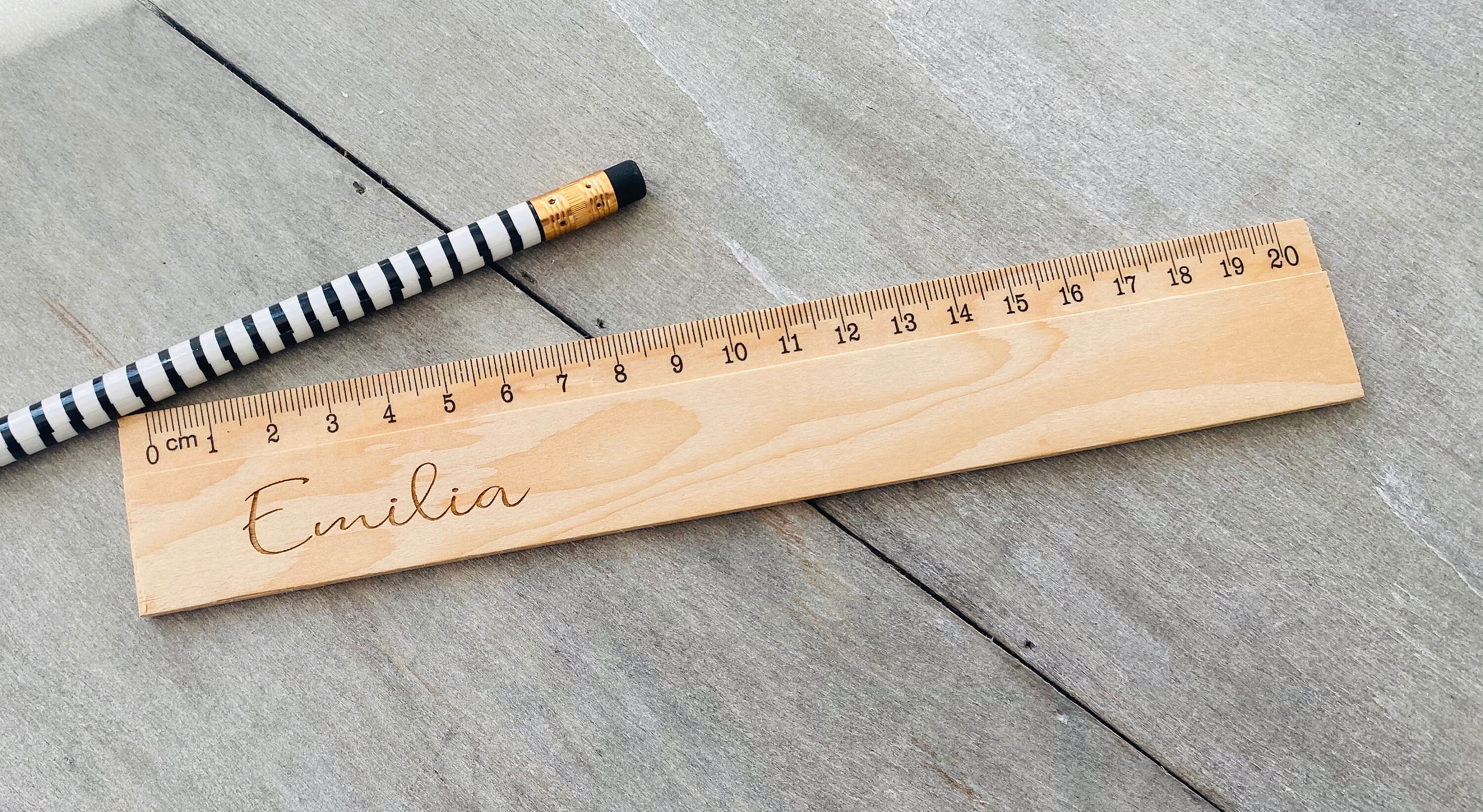 Engraved Ruler Plastic Wooden Ruler Engraved Personalized - Etsy