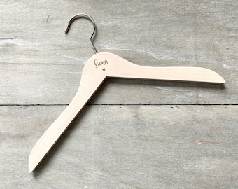 Children's coat hanger personalized heart