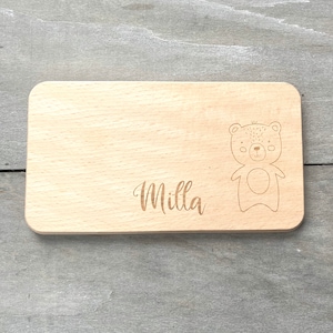 Breakfast board bear with name