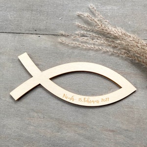 Fish Wood Personalized Communion Baptism Confirmation