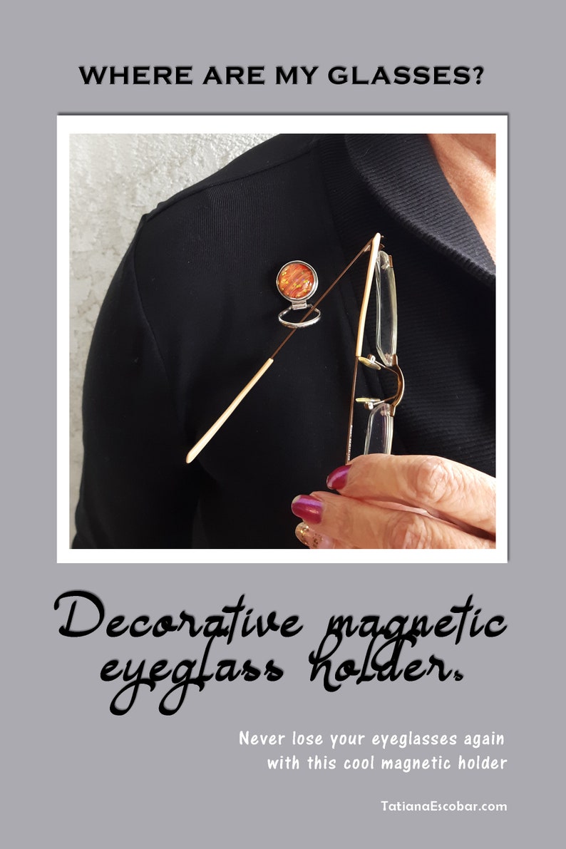Eyeglass Holder Pin With 2 Snaps Buttons Interchangeable Totally FREE