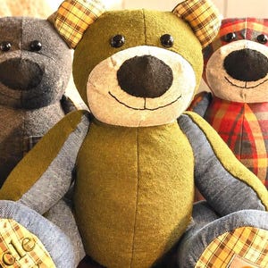 Memory Bear Made From Loved One’s Clothing | Memorial Teddy Bear | Keepsake Bear | Bereavement Gift | Handmade From Clothing Custom